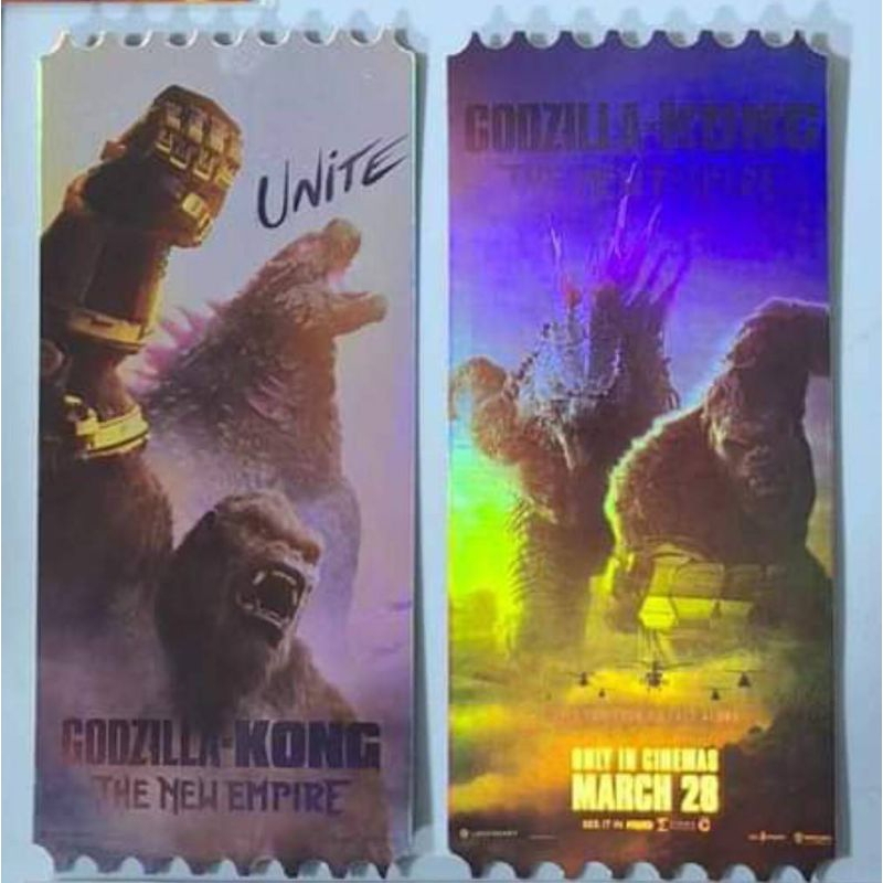 ตั๋ววิบวับ ตั๋วสะสม Godzilla x Kong The New Empire ก็อดซิลล่าปะทะคอง 2 Collectible Ticket Godzilla vs Kong 2 ก็อตซิลล่า