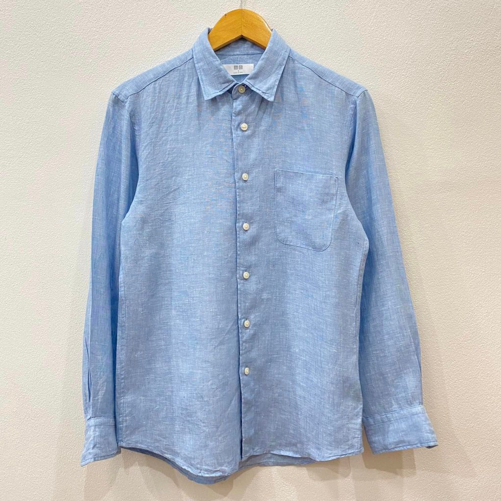 เสื้อเชิ้ตผ้าลินิน Uniqlo Premium Linen Long Sleeve Shirt Size L อก 42