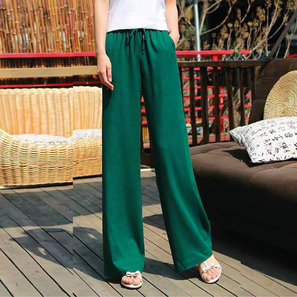 MXกางเกงลินินขาบาน ใส่สบาย ไม่ร้อน / 125-130