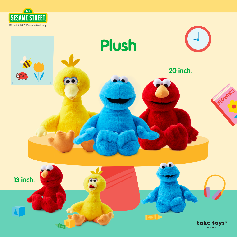 Sesame Street Standing Plush 13inch &20inch - ตุ๊กตาเซซามี สตรีท 13 นิ้ว และ 20 นิ้ว