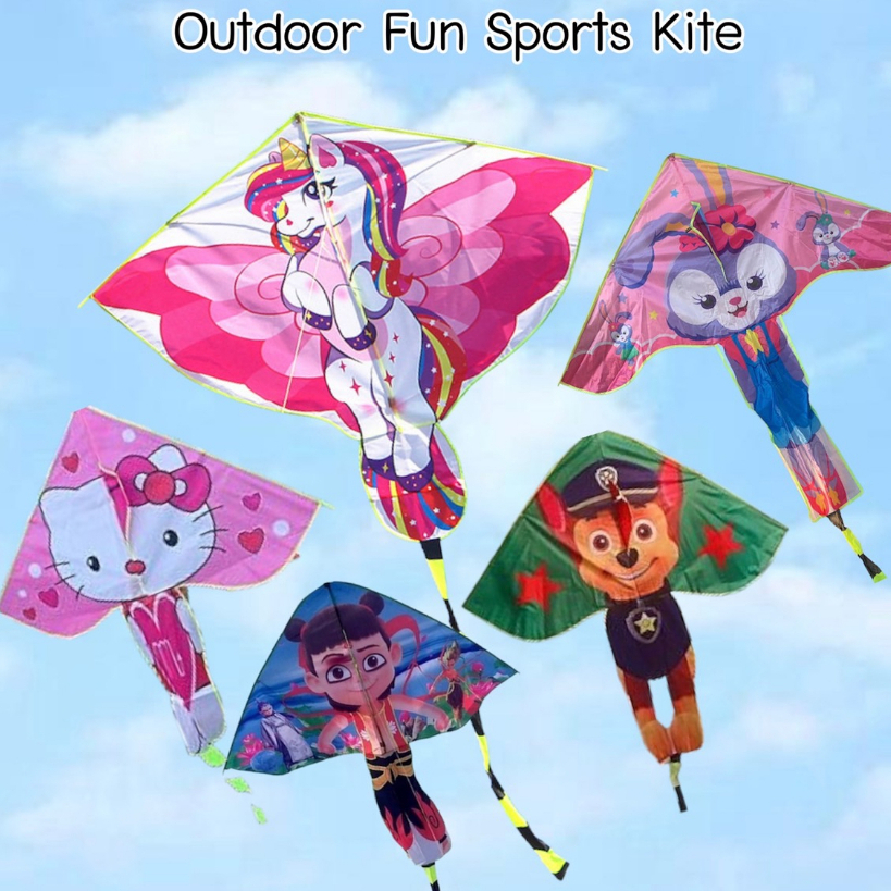 ✨New✨ ของเล่น ว่าว(Kite)แฟนซี ลายการ์ตูนเต็มตัว  ต้อนรับลมร้อน คละลายชาย/หญิง พร้อมส่ง#A155