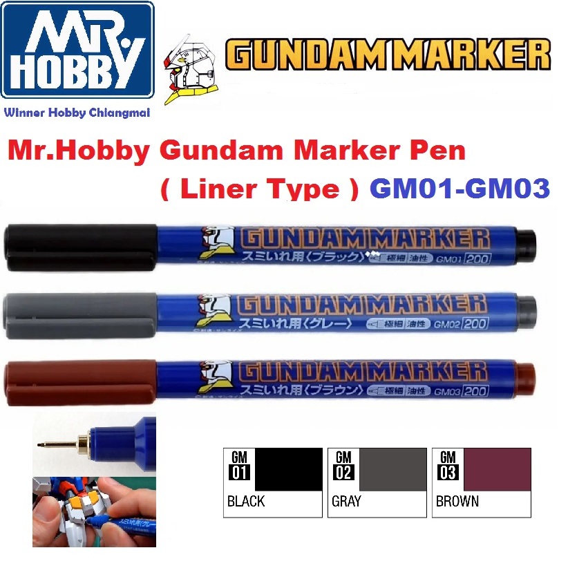 GSI Creos Mr Hobby GM01,GM02,GM03 Gundam Marker Panel Line Marker Gunpla Plastic Scale Model กันดั้ม