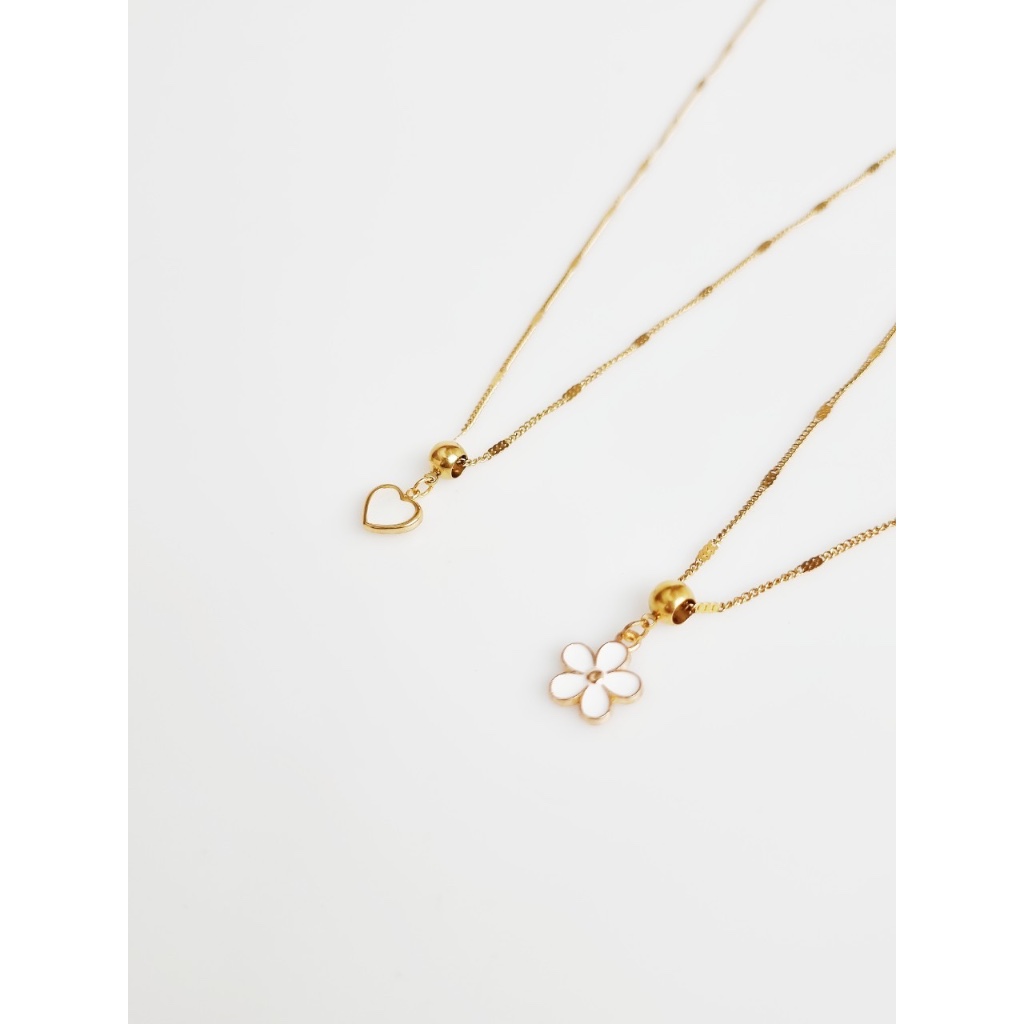 CROWCINZ​ STANLESS​ GOLD NECKLACE​ WITH​ CHARM​ LOGO​ สร้อยคอสแตนเลสพร้อมจี้