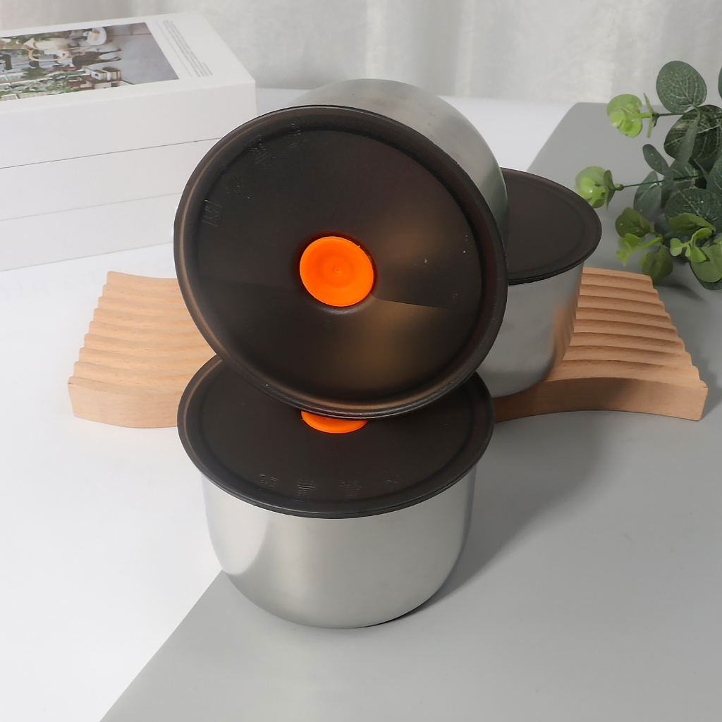 ถ้วยเก็บอาหาร ฝาปิดสูญญากาศ กล่องเก็บน้ำพริก บรรจุ600M