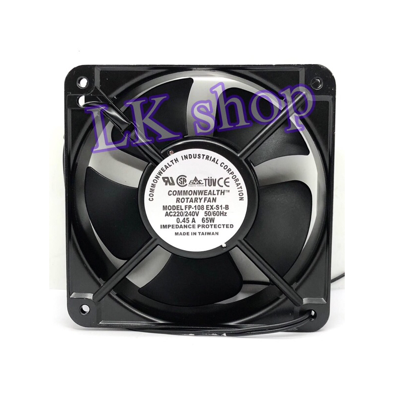 พัดลม 7นิ้ว Model : FP-108 EX-S1-B AC220-240 50/60Hz 0.45A 65W (180x180x60 mm.)