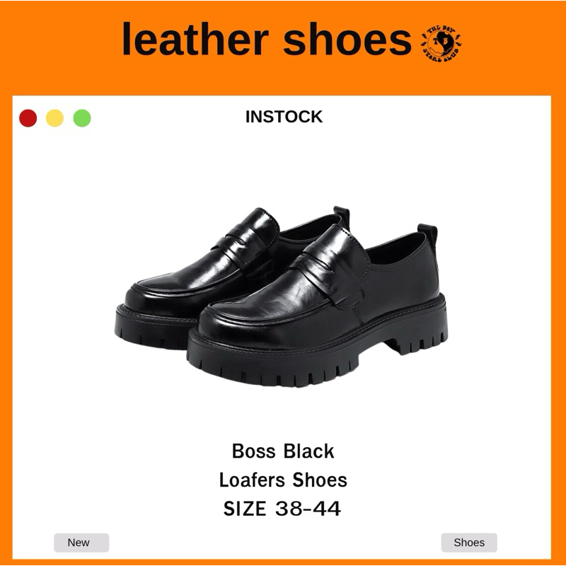 THEBOY-BOSS Black Loafer Shoes รองเท้าโลฟเฟอร์