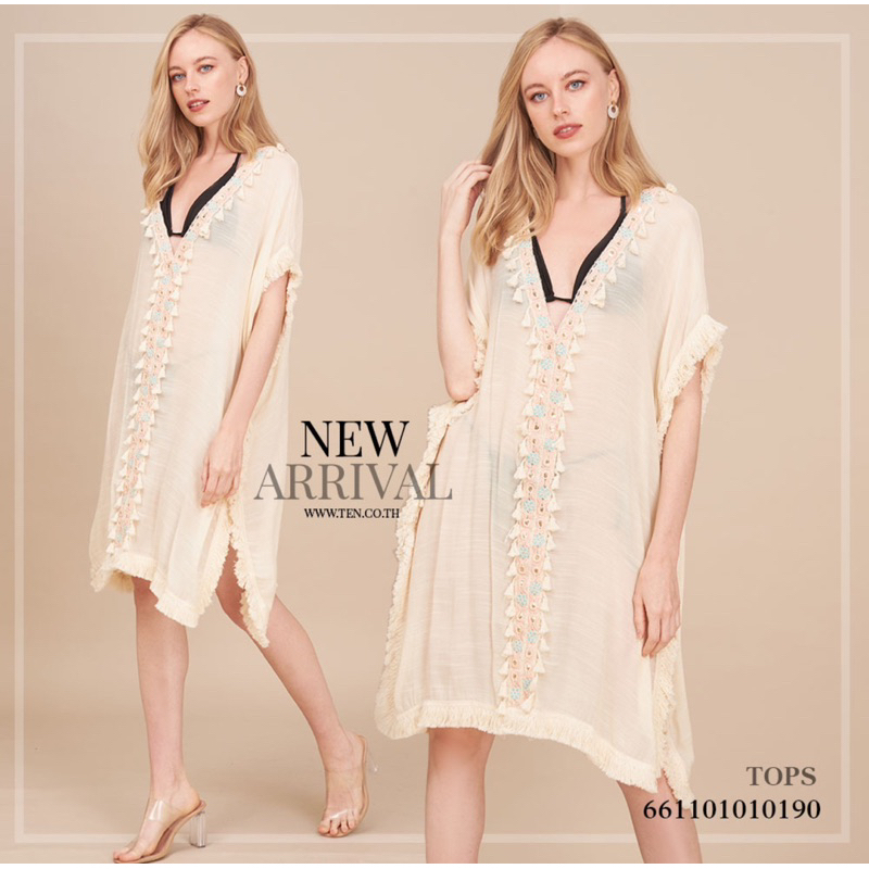 mini dress มินิเดรสไปทะเล เดรสซีทรูใส่คลุมชุดว่ายน้ำ ทรงโอเวอร์ไซส์