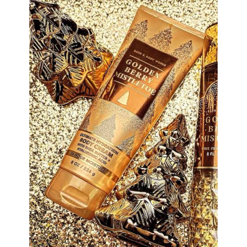 Bath & Body Works Golden Berry Mistletoe Ultra Shea Body Cream 226g. ของแท้