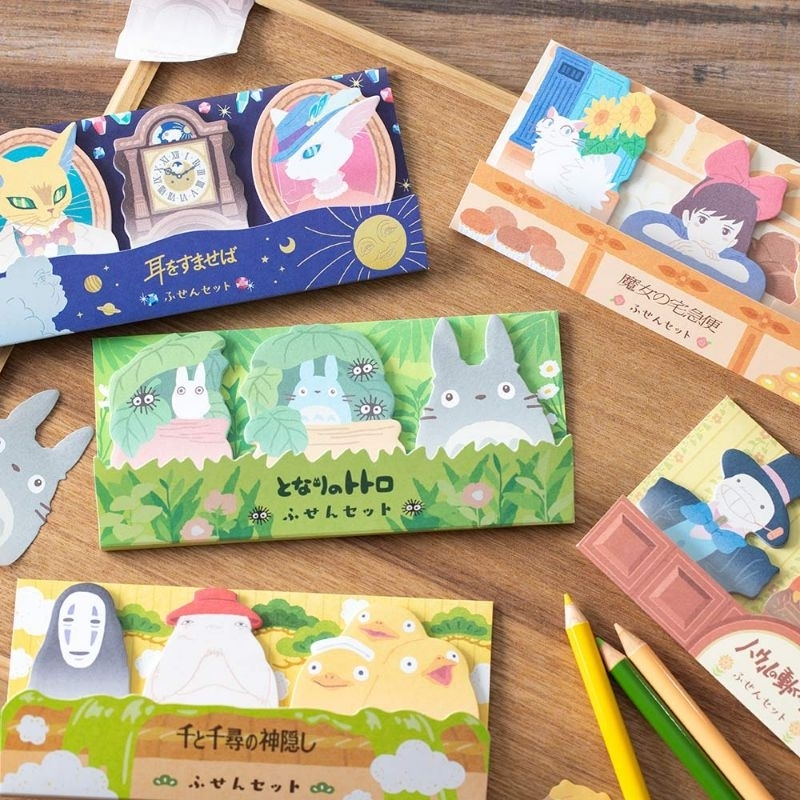 ลิขสิทธิ์แท้ เซ็ตโพสต์อิท sticky note 60 แผ่น แบบไดคัท Studio Ghibli สตูดิโอจิบลิ