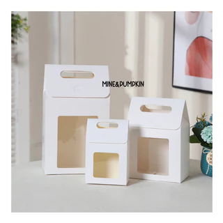 【M&P】 กล่องใส่ของมีที่หิ้ว กล่องกระดาษมีช่อง (มีพลาสติกปิด)