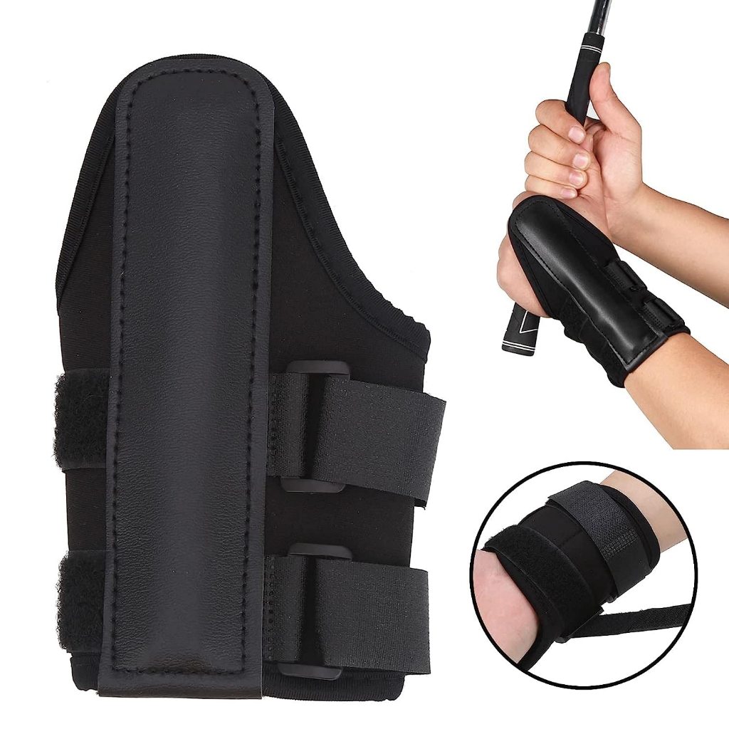 สายรัดพยุงข้อมือ สำหรับกีฬากอล์ฟ (JZQ0101) วัสดุ PU สีดำ Golf Swing Trainer Accessories สินค้ามีพร้อ
