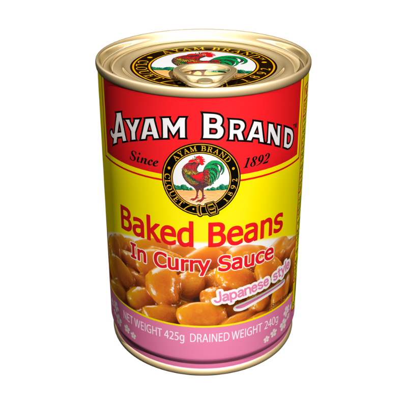 อะยัม ถั่วขาวในน้ำแกงกะหรี่ญี่ปุ่น 425 กรัม - Baked Beans in Japanese Curry 425g Ayam brand