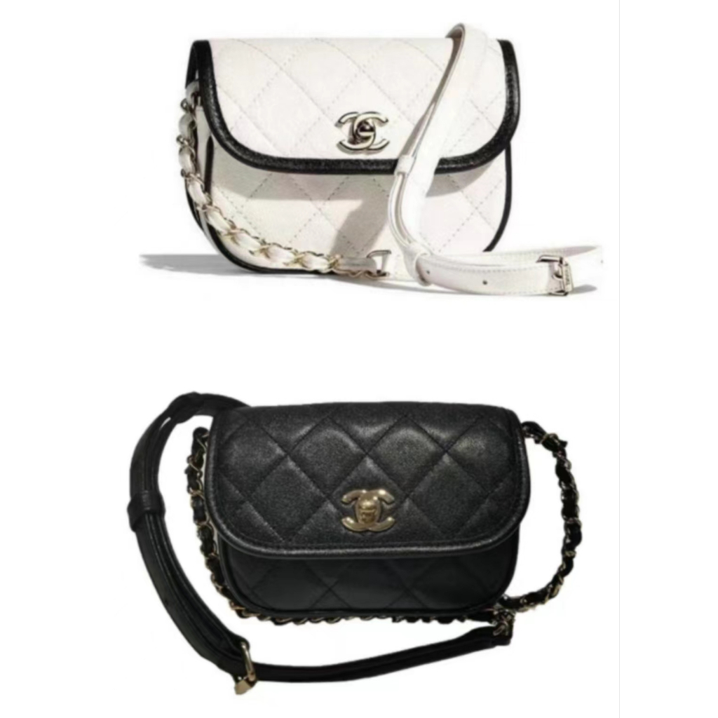 Chanel/cowhide/กระเป๋าสะพาย/crossbody bag/flap bag/AS2465/แท้100%