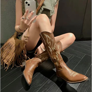 [ส่งด่วนถึงภายใน3ชม.ได้👍] Chole G: Hani Cowboy Girl Boots บูทคาวบอย บูทยาว Size 36-42(SH0104)