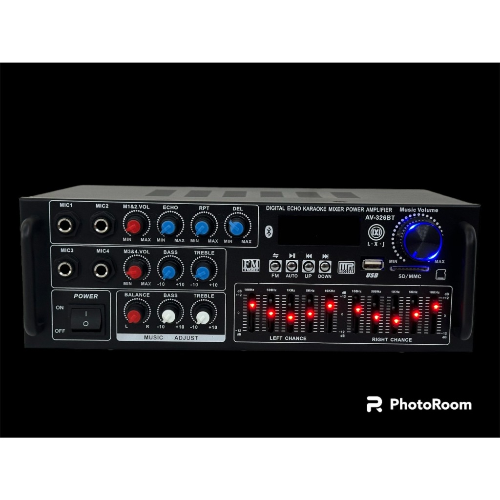 LXJ AV-326BT Home Power Amplifier Built-in Bluetooth 2800WPMPO ATTS 12V / 220V-240V AV-326BT Power A