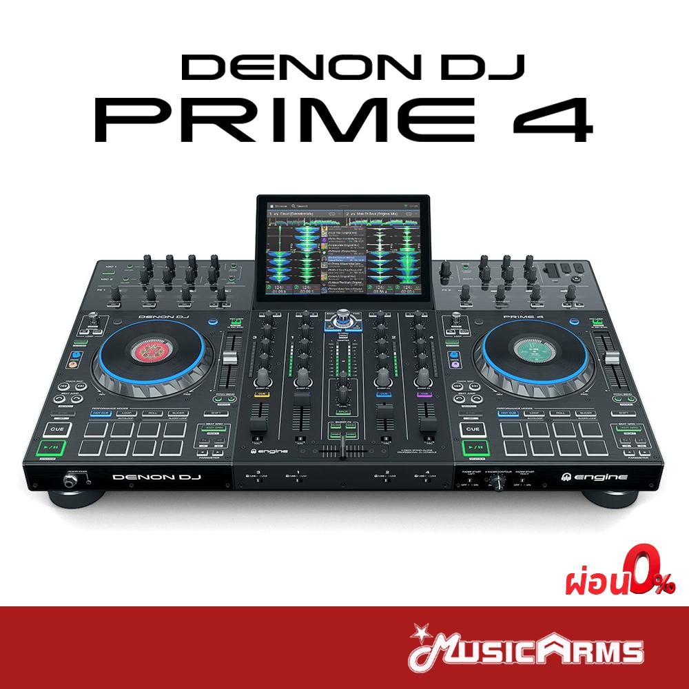Denon DJ PRIME 4 เครื่องเล่นดีเจ DJ Controller PRIME 4 รับประกันศูนย์ Music Arms