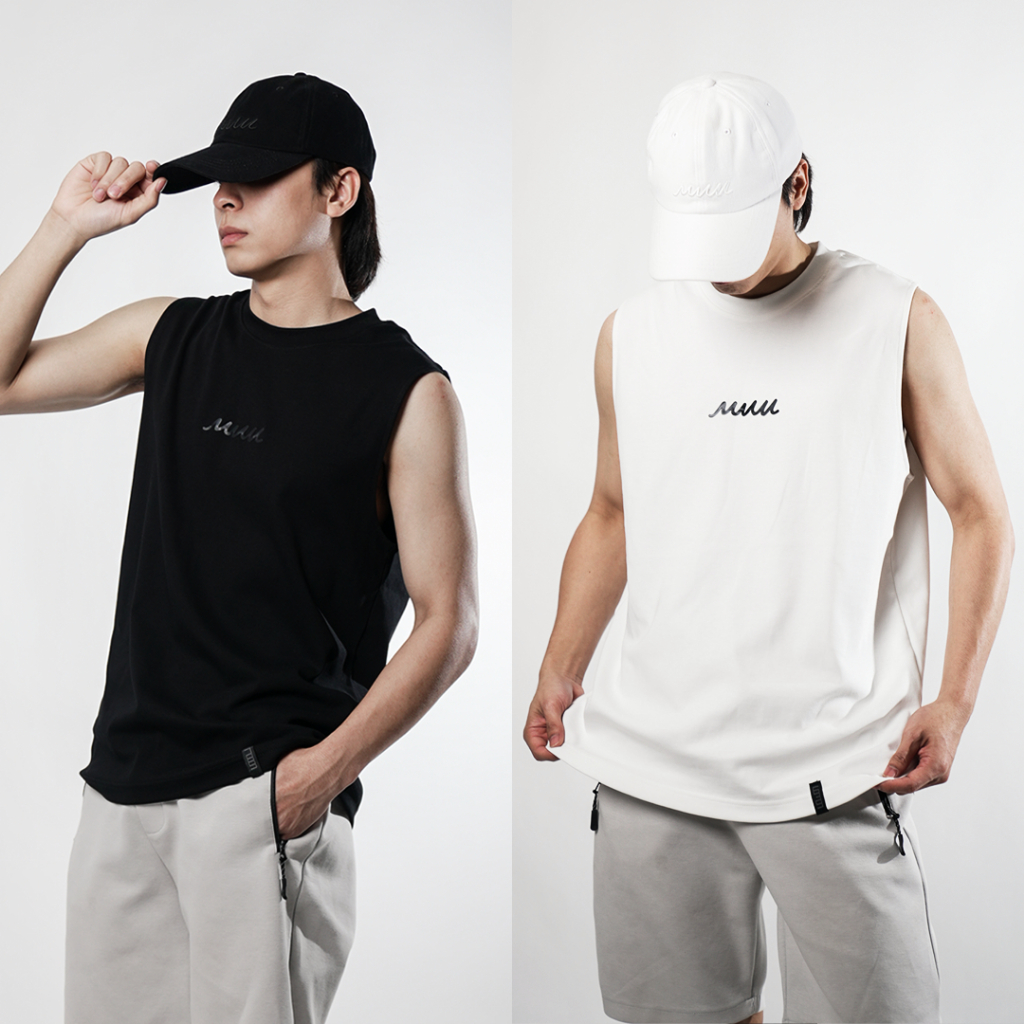 MUU SLEEVESLESS SHIRT WHITE/BLACK NUMERAL COLLECTION II เสื้อแขนกุด เสื้อแขนกุดผู้ชาย เสื้อแขนกุดผู้หญิง