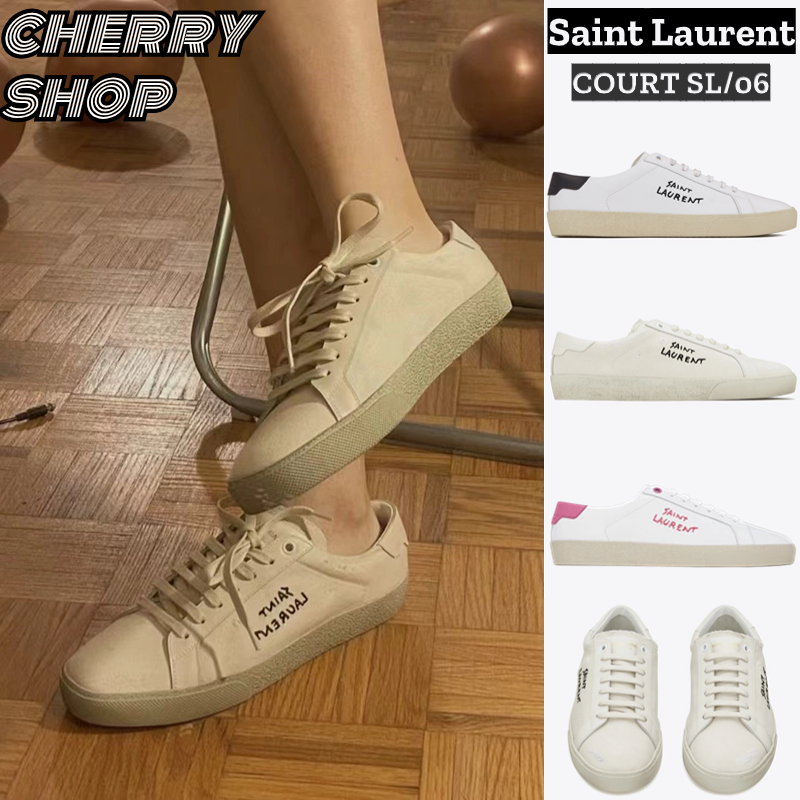 🍒แซงต์โลรองต์ Yves Saint Laurent YSL COURT SL/06 Sneakers Women's Shoe รองเท้ากีฬา🍒