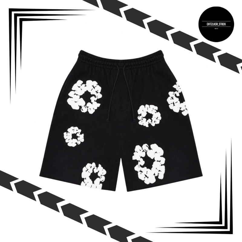 CHTZLKSR_STOCK :: DENIM TEARS THE COTTON WREATH SHORTS “BLACK”⚫️