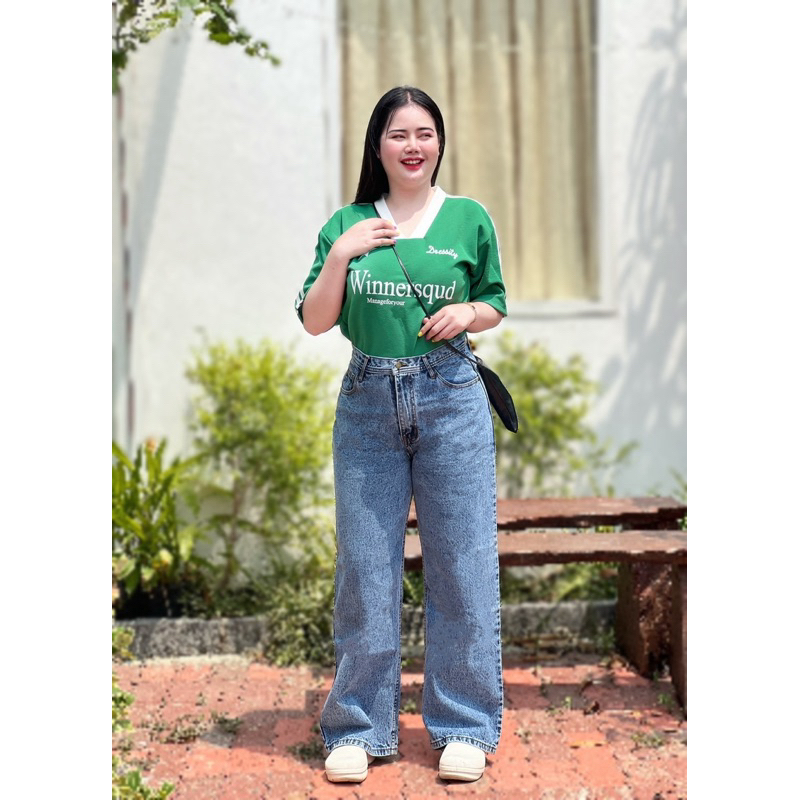 กางเกงยีนส์ ยีนส์ 9 ส่วน เอวสูง ผ้านิ่มใส่สบาย ไม่ต้องเผื่อไซส์ ราคา ถูกที่สุด ดีลบีเคเค แกลเลอรีภาพที่ 7