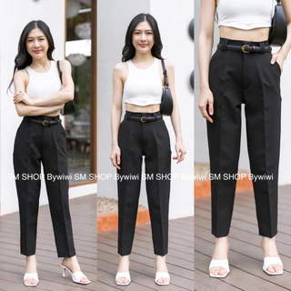 รุ่น A2 กางเกงขากระบอกเล็ก หูคู่รุ่นใหม่ ผ้าไอวี่&ผ้าเปเป้ S-2XL ป้าย SMSHOP พร้อมส่ง