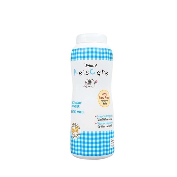 แป้งไรซแคร์(reiscare) สีฟ้า กลิ่น extra mind 130 กรัม