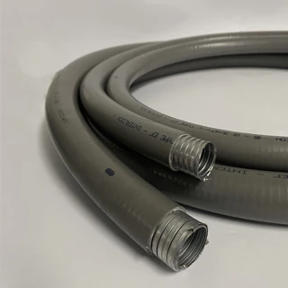 ท่ออ่อนกันน้ำ ท่อร้อยสายไฟ กันน้ำ สีเทา ขนาด 1/2" , 3/4" , 1" (แบ่งขายเมตร) flex flexible conduit w/p ท่ออ่อนเหล็กกันน้ำ