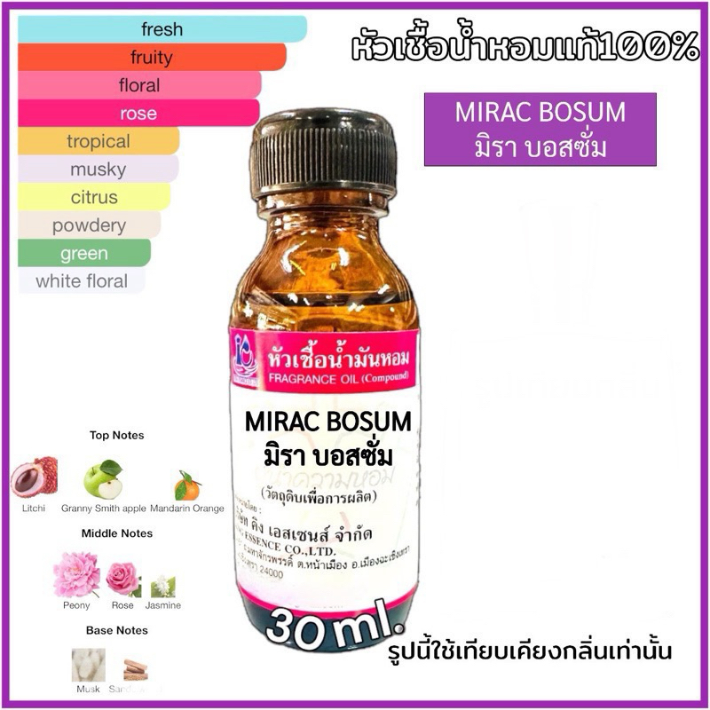 หัวเชื้อน้ำหอม 100% กลิ่น มิรา บอสซั่ม MIRAC BOSSUM 30ml
