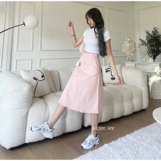 Lily Skirt กระโปรงยาวผู้หญิงรุ่นลิลลี่ 26 นิ้ว ทรงบานวอลลุ่มผ้ายีนส์ยืดคอตตอล