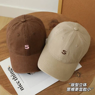 (พร้อมส่ง) หมวกแก็ปปัก อักษร S มินิมอลสุดๆ ทรงสวยมาก ผ้า cotton ใส่สบาย หมวกสไตล์เกาหลี หมวกมินิมอล