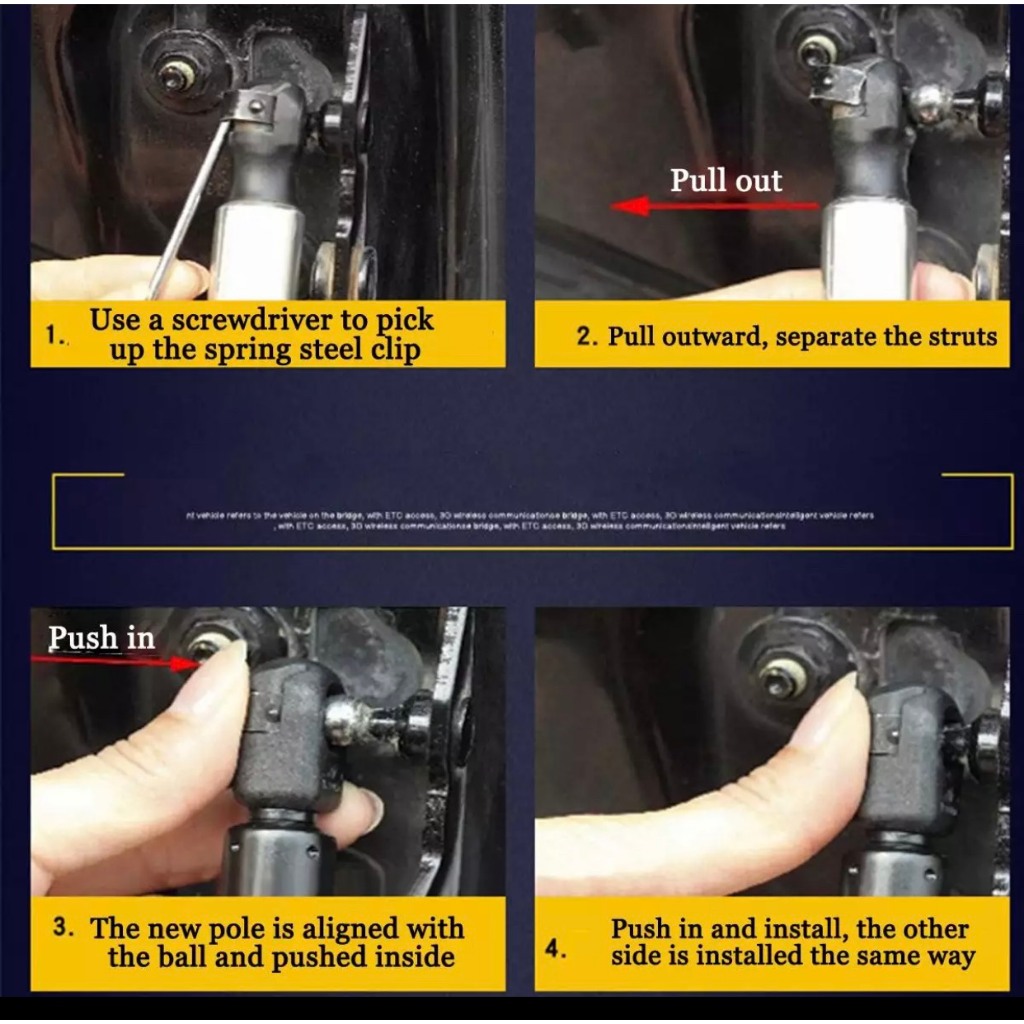 โช้คฝากระโปรง หน้า Mercedes Benz C-Class W203 (2001-2007) 1 คู่ แทนของเดิม ติดตั้งเองได้ อะไหล่ เบนซ์ OEM รับประกัน 1 ปี - รูปที่ 2