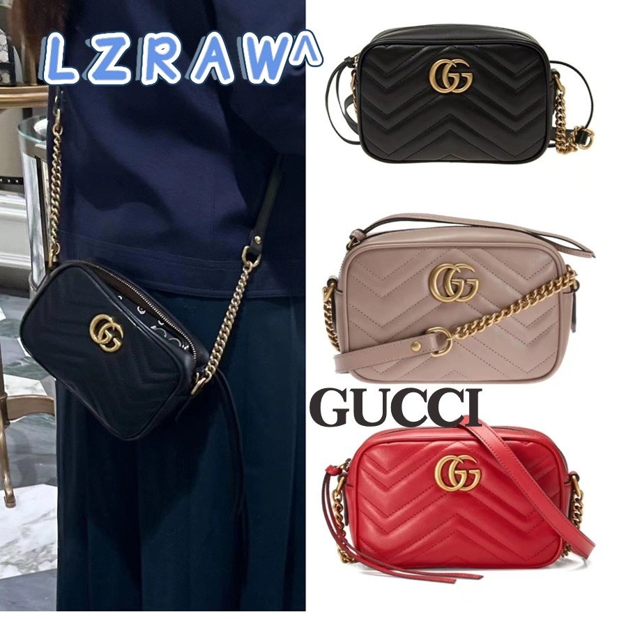 GUCCI  กระเป๋ากล้องซีรีย์ GUCCI GG Marmont / กระเป๋าสะพายข้างผู้หญิง