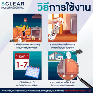 ไล่หนู สเปรย์ไล่หนู SCLEAR ไล่หนู ฟรี คู่มือการใช้งาน ฉีดไล่หนู (เก็บเงินปลายทาง ส่งไว) ไล่หนู