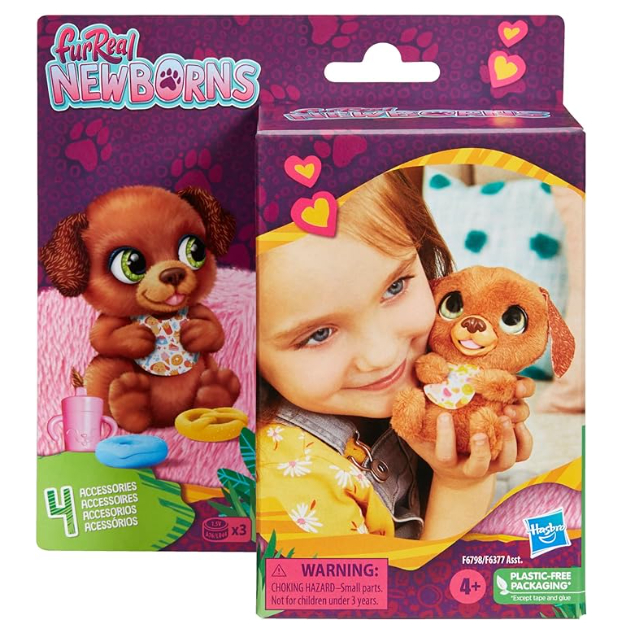 FurReal Newborns Puppy Animatronic Plush Toy with Sound Effects, Interactive Pets for Kids Ages 4 and Up