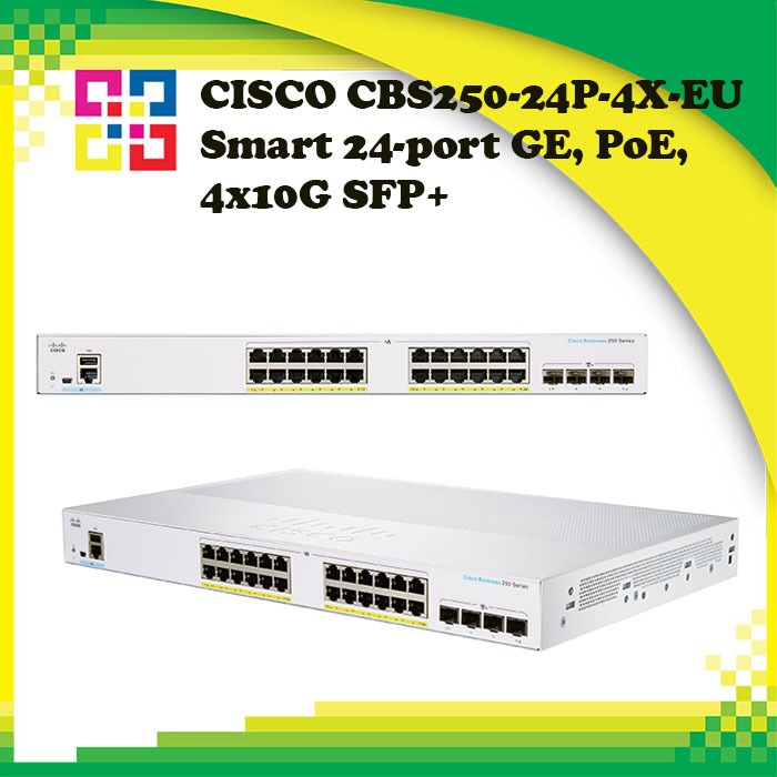 CISCO CBS250-24P-4X-EU Smart 24-port GE, PoE, 4x10G SFP+