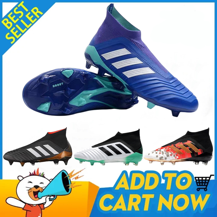 【บางกอกสปอต】Adidas Predator 18+x Pogba FG รองเท้าฟุตซอล สนามหญ้า กลางแจ้ง ในร่ม กันลื่น สวมใส่ได้ รองเท้าฟุตบอล ฝึกซ้อม