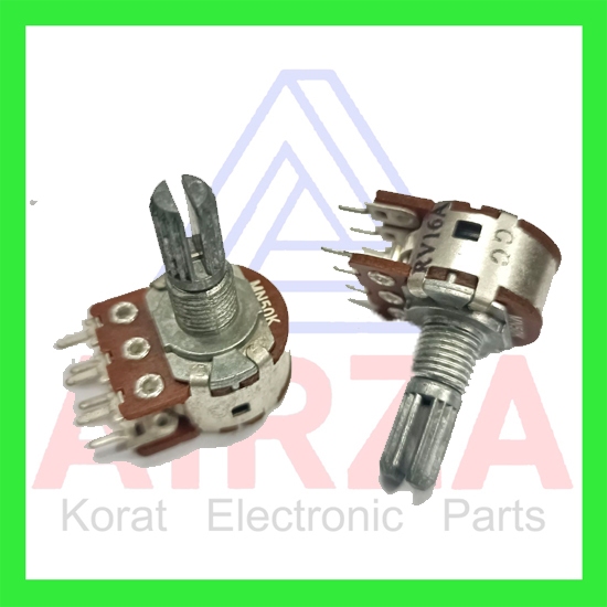 MN50k วอลุ่ม แกนสั้นแบ่ง2ทางซ้ายขวาใช้กับมิกเซอร์และอื่นๆ (1ชิ้น)