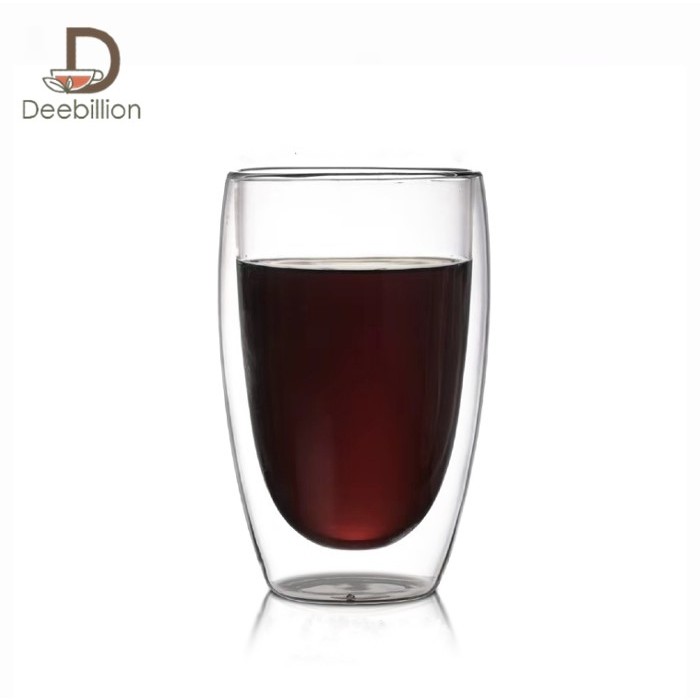 แก้วดับเบิ้ลเรเยอร์ แก้วใสสองชั้น แก้วกาแฟ Double Wall Glass แก้วสองชั้น แตกเคลมได้ สำหรับกาแฟ ชา Deebillion
