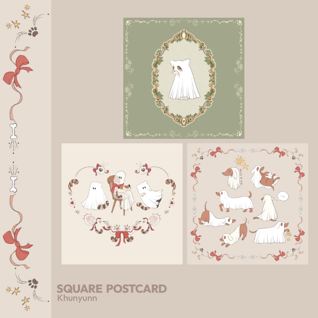 Square Postcard โปสการ์ดขนาดสีเหลี่ยมจัตุรัสสุดน่ารัก