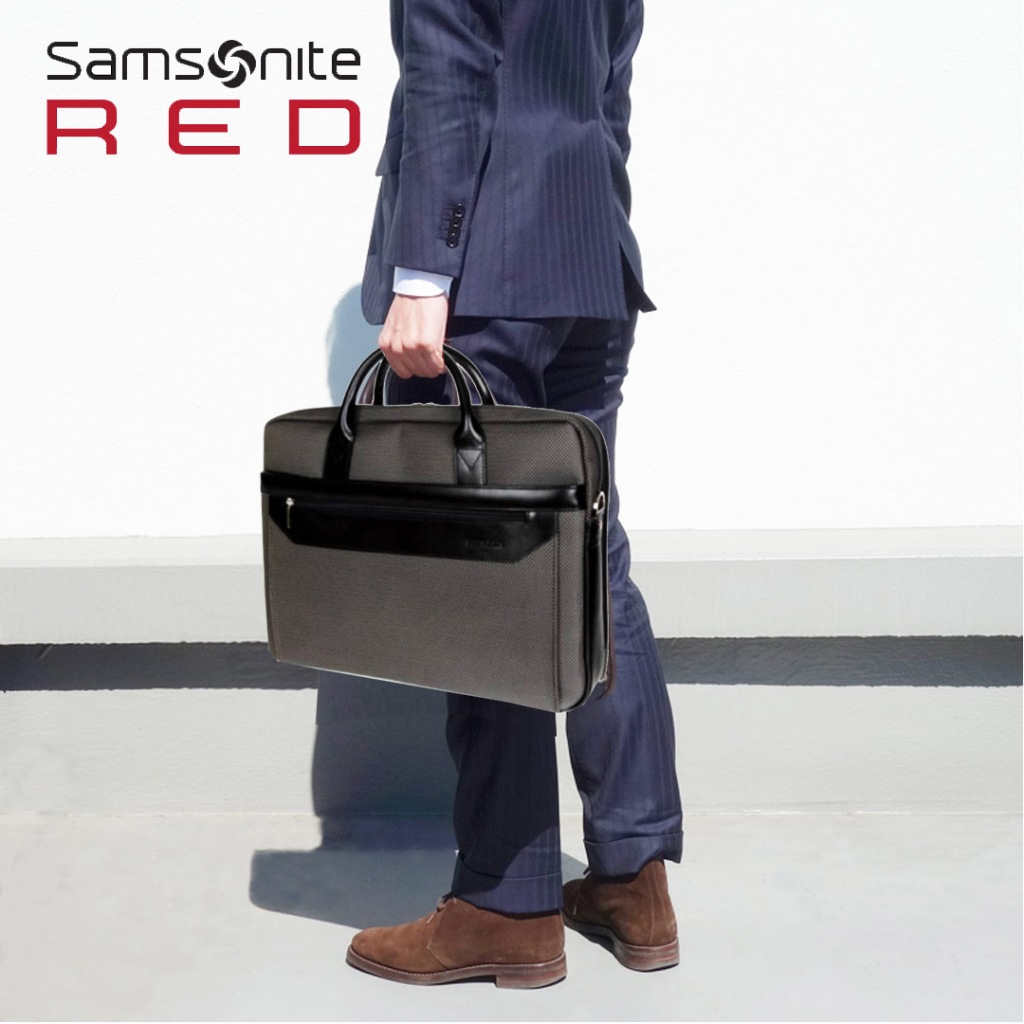 กระเป๋า2wayถือ+สะพายช้าง มือสองแบรนด์ Samsonite Red