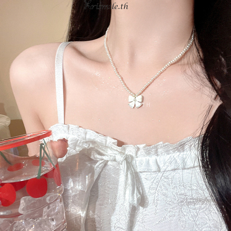 COD-ในไทย💖สร้อยคอ จี้ประดับไข่มุกผีเสื้อ น่ารักหวาน ไม่ทําให้แพ้ง่าย ปรับขนาดได้ insสไตล์เกาหลี สำหรับผู้หญิง เหมาะกับขอ