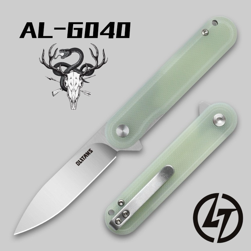 OLITANS G040 Pocket Knife, 2.75'' D2 Steel Blade G10 handle, Small EDC Knife with Pocket Clip for Men Women, 2.1oz
