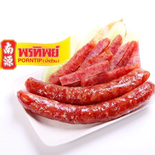 พรทิพย์ กุนเชียงเชือกแดง ขนาด 450-900 กรัม สูตรมันกลาง (มัน 12%) เนื้อหมูล้วน ไม่ผสมไก่ ไม่ใส่สีและดินประสิว