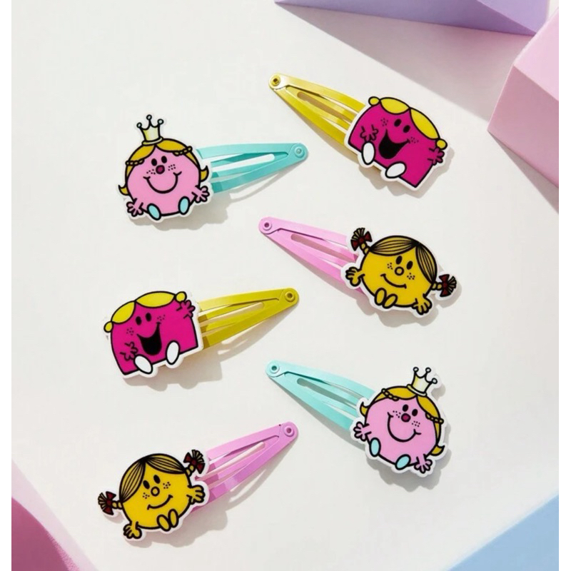 พร้อมส่ง !! 💕Mr Men Little Miss x SHEIN กิ๊ฟ หนีบผม เซ็ตรวม 6 ชิ้น!!! 3 แบบ ✨