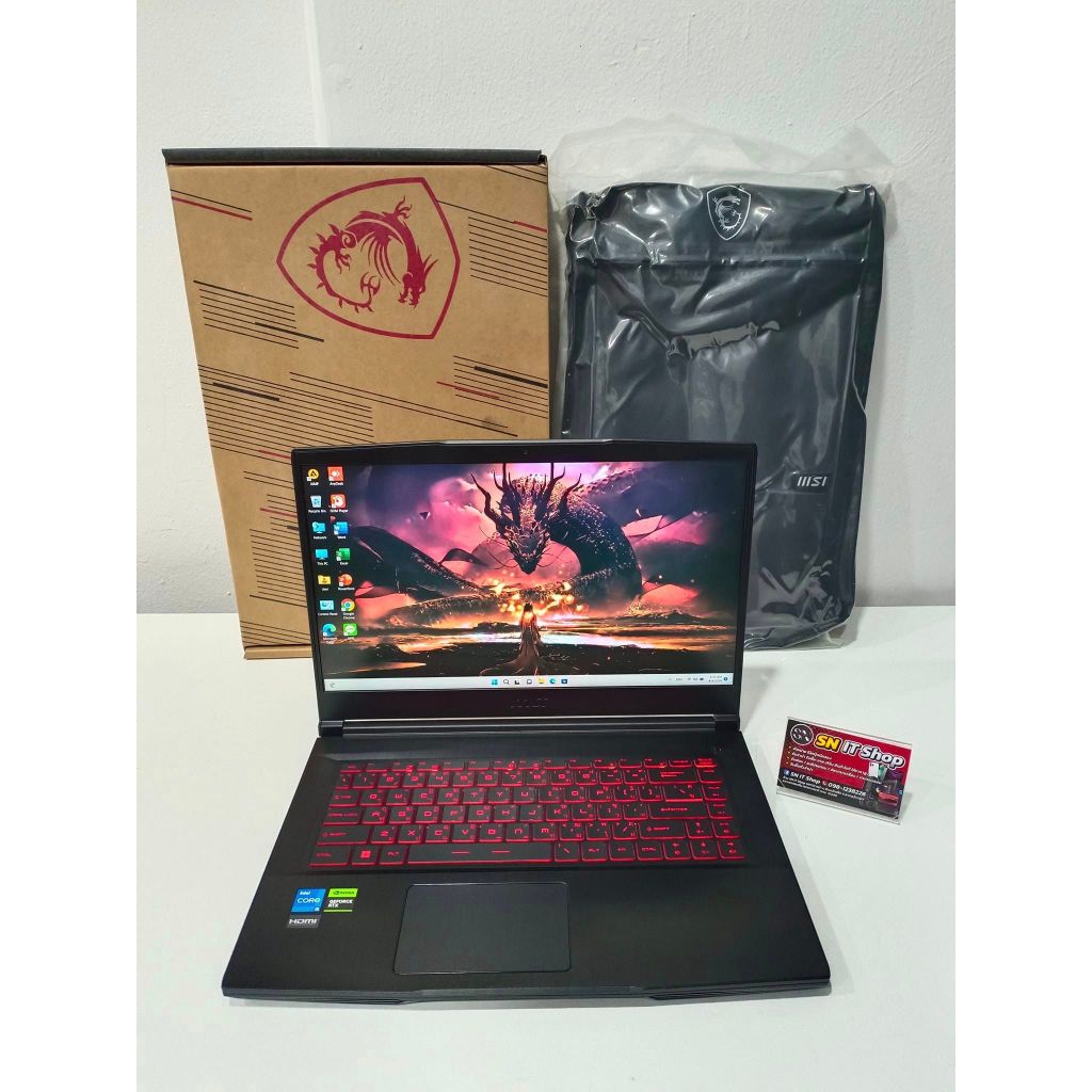 โน๊ตบุ๊คเกมส์มิ่ง MSI  (มือสอง) สเปคแรง ครบกล่อง ราคาคุ้มๆ รุ่น MSI GF63 Thin 11UC-1233TH