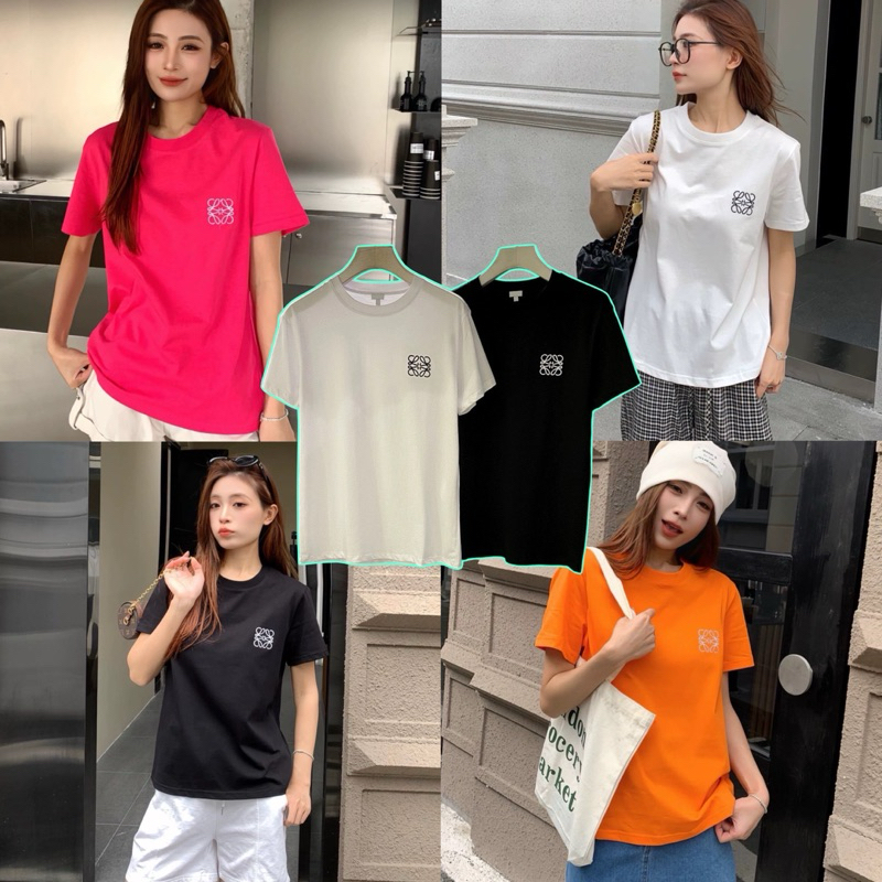 🌟STF_SHOP🌟เสื้อยืด คอกลม แขนสั้น ลายแฟชั่นผ้าCOTTON รุ่นเข้าใหม่ มี4สี ขาว ดำ ใส่ได้ทั้งหญิง - ชาย