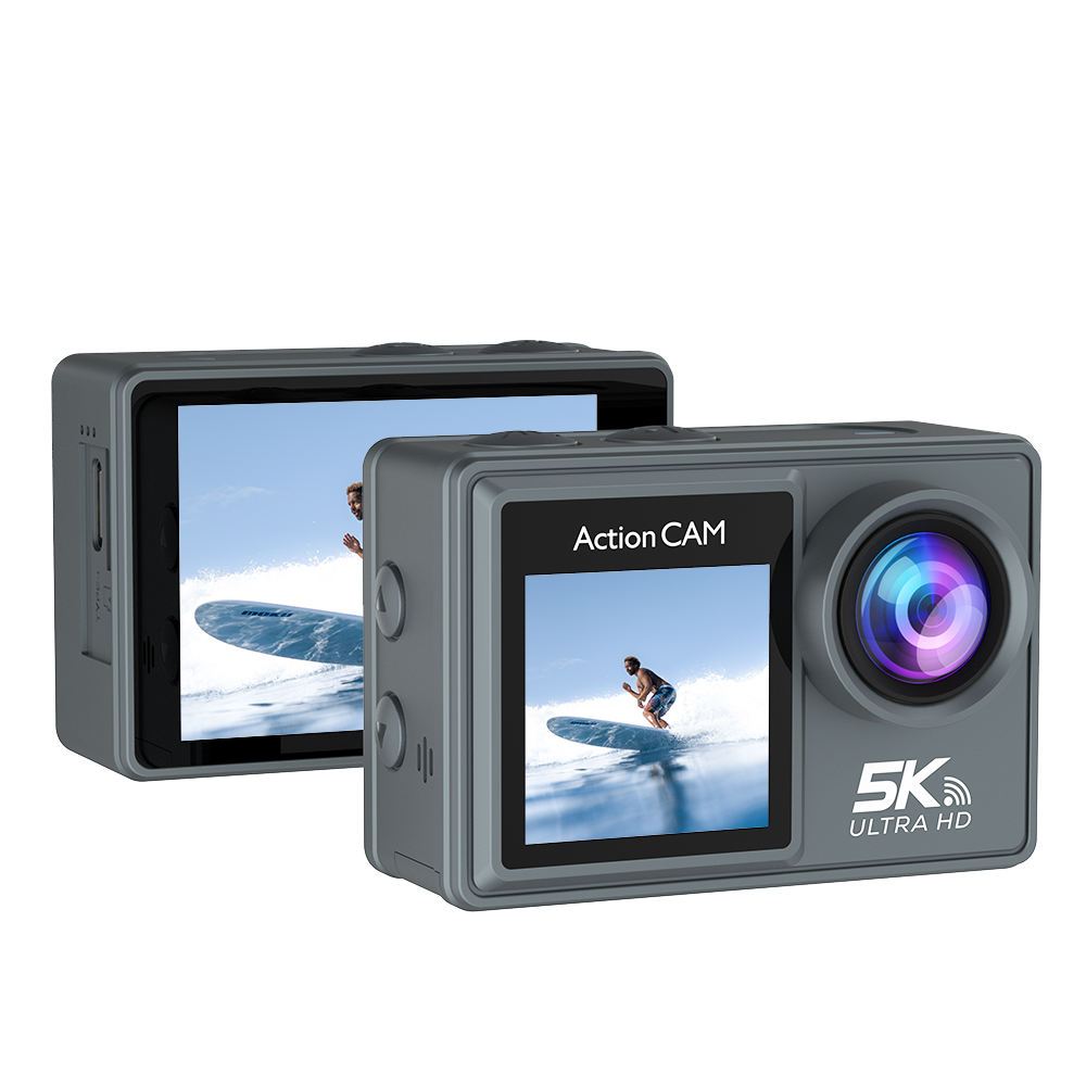 กล้องกันน้ำจอสัมผัส  ไมค์ไร้สาย เมนูไทย 5K AUSEK AT-M40R และ AT-M40RW Action Camera เซ็นเซอร์ SONY