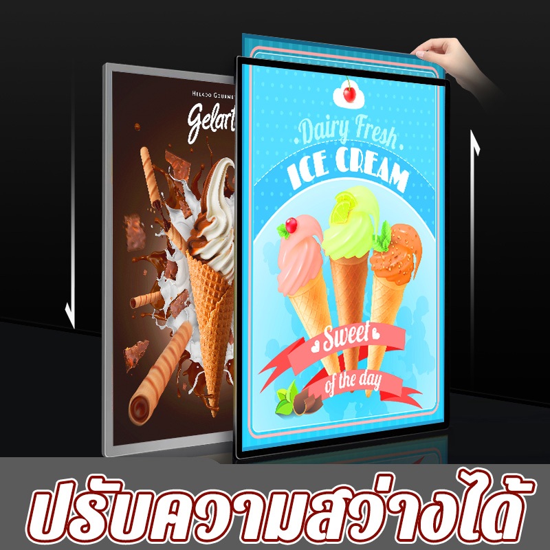 กล่องไฟแขวนผนัง LED แสงสีขาว 8000k ปรับความสว่างได้ ใช้ได้กับทุกร้าน ไฮไลท์ไฟ LED ป้ายร้าน ป้ายเมนู ป้ายไฟ led