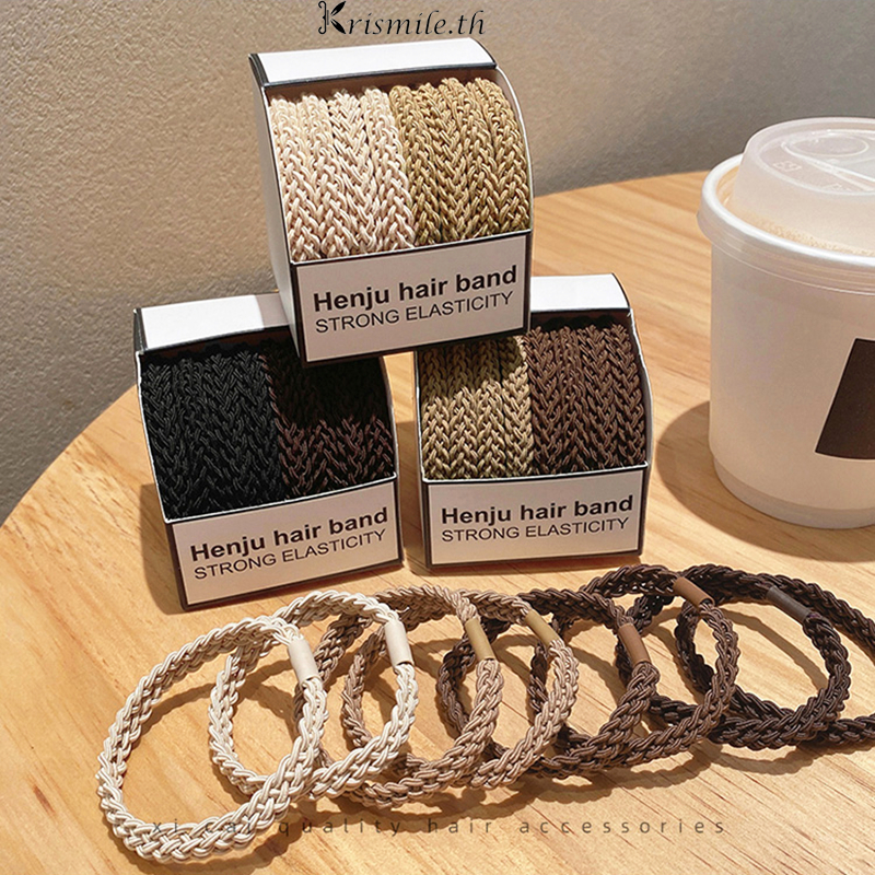 COD-ในไทย💖ยางรัดผมสาน ความยืดหยุ่นสูง สไตล์เกาหลี นักเรียนสำหรับผู้หญิง-Kri