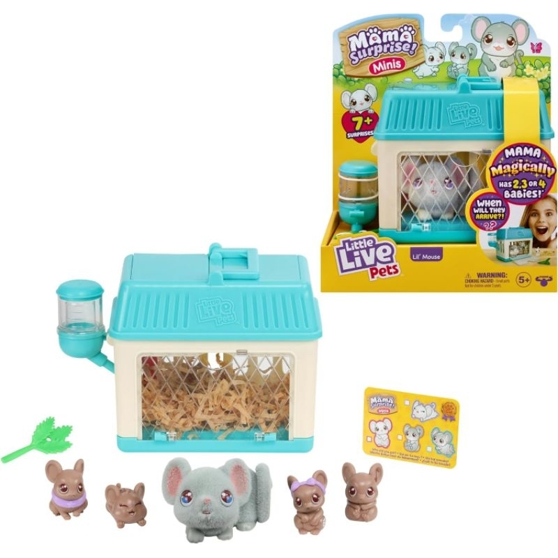 Little Live Pets Mama Surprise Minis Feed and Nurture a Lil' Mouse She has 2, 3 or 4 Babies ตุ๊กตาสัตว์เลี้ยงคลอดลูกได้